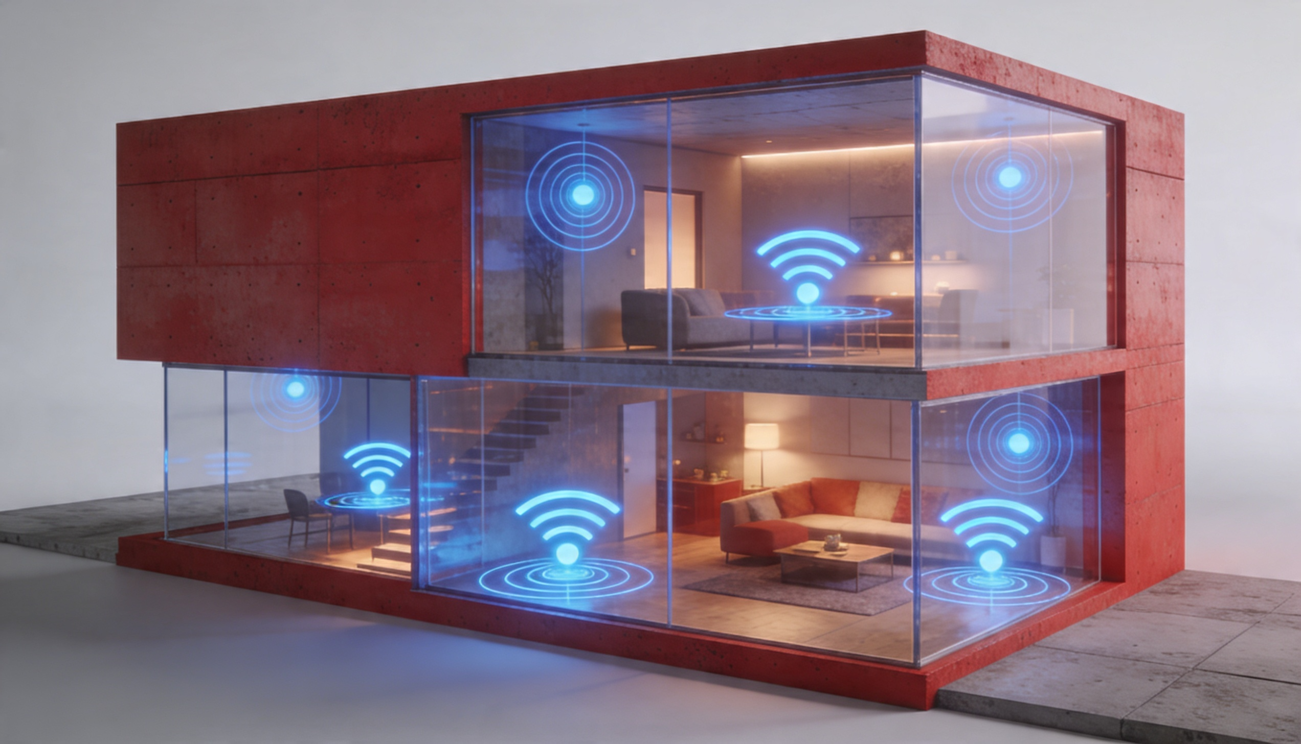 sistema wifi mesh com roteadores conectados formando uma rede única